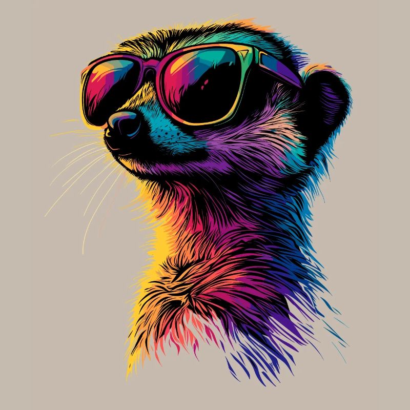 Erdmännchen Sonnenbrille Bunt Süßes Erdmännchen