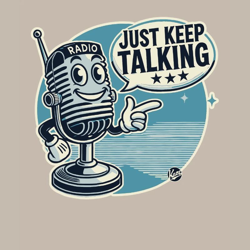 Vintage Cartoon Microphone, Just Keep Talking