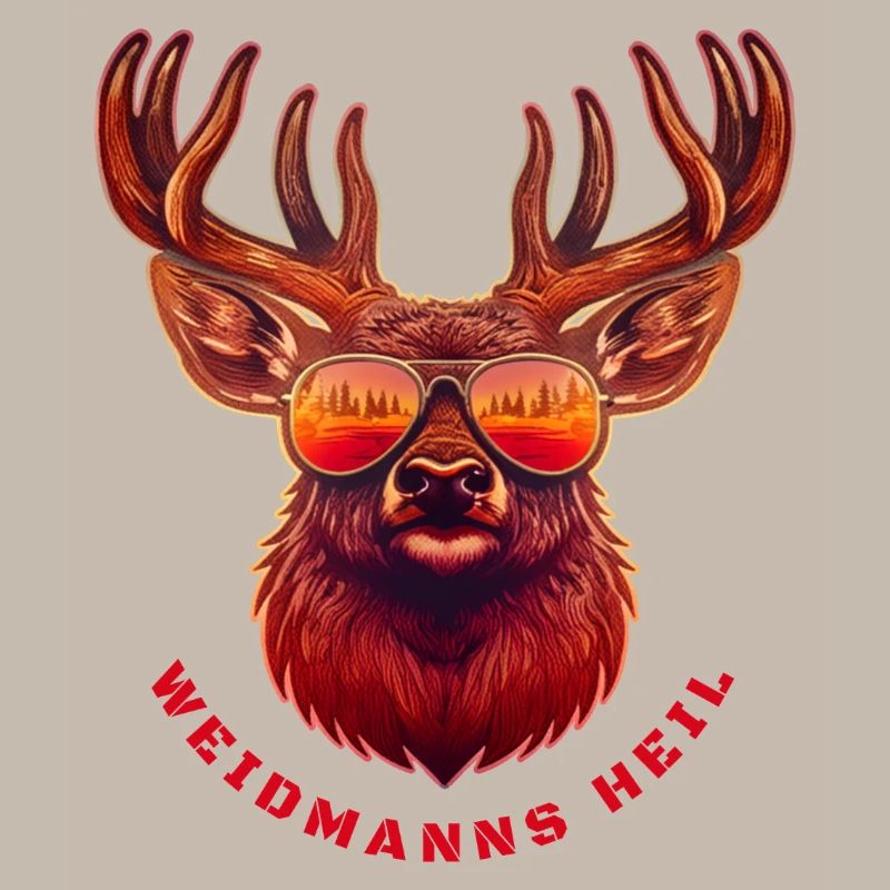 Hirschkopf Weidmanns Heil Jagdtrophäe  Jäger