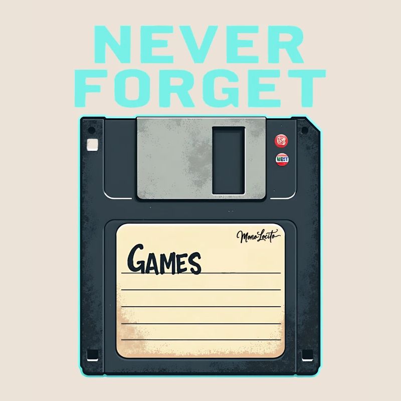 Never Forget Retro Floppy Disk Design