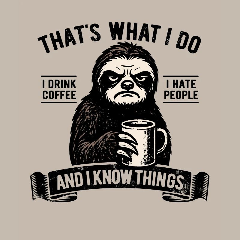 I drink coffee, I hate people and I know things