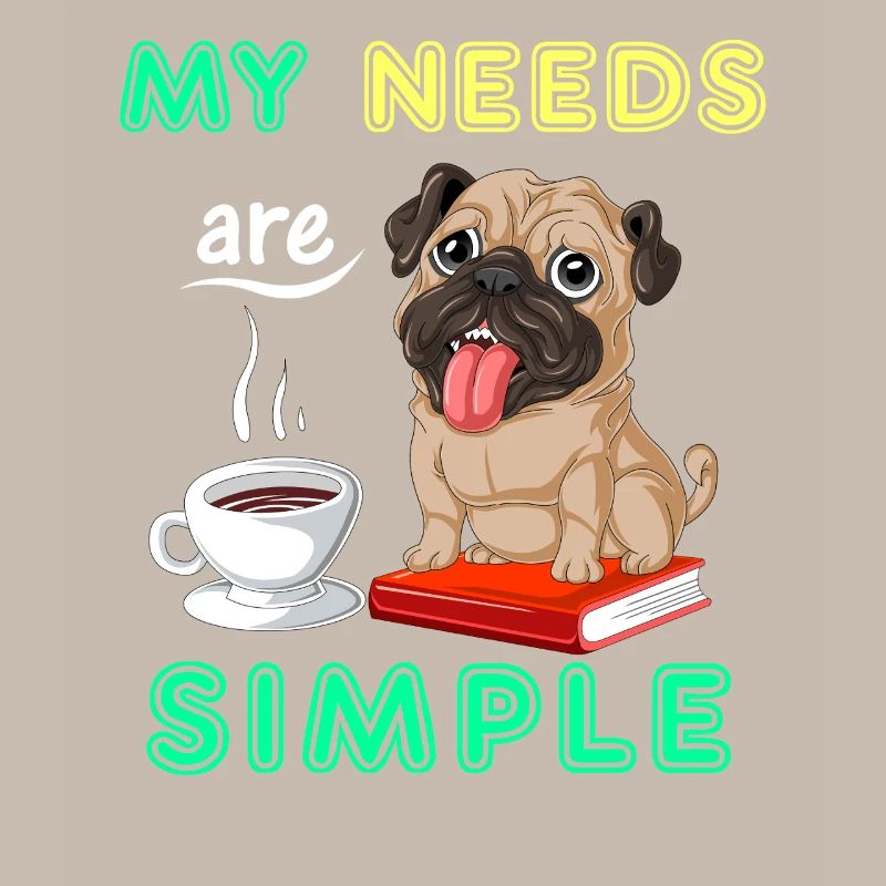 Mops Bücher Kaffeeshirt