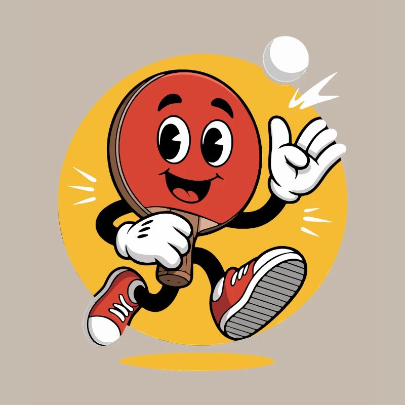 Conception de dessin animé de tennis de table