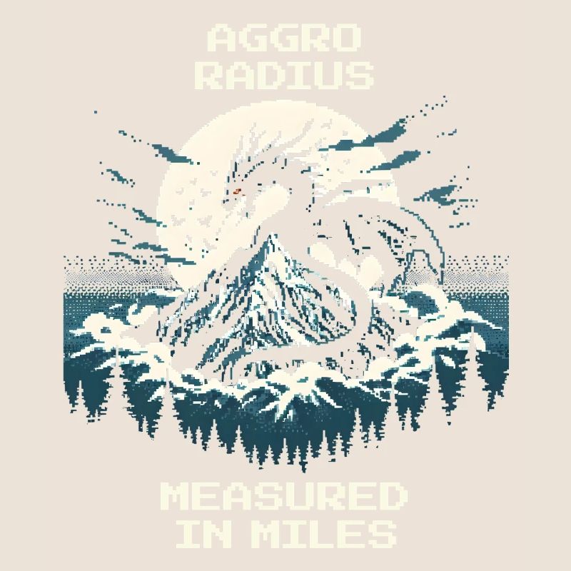Aggro-Radius | Retro Drache Pixel Art