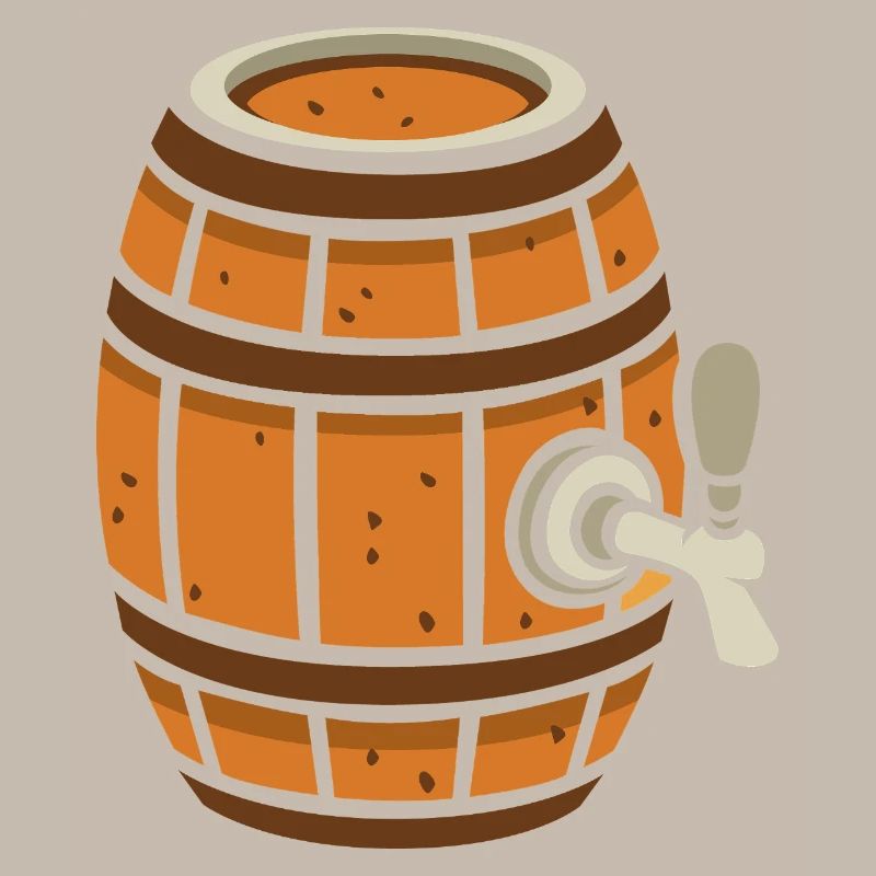 Rustic Beer Barrel Cartoon