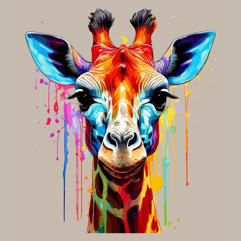 Lebendige Giraffe Farbexplosion