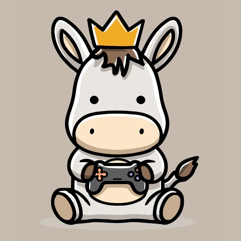 Gamer Esel mit controller Krone