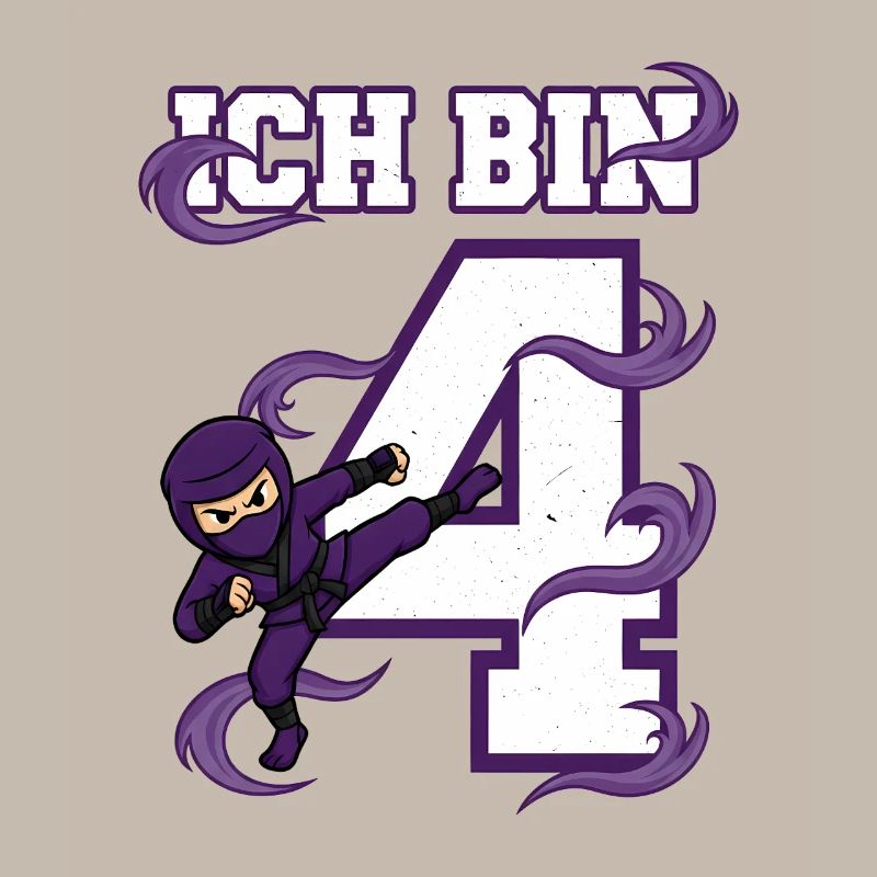 Ich bin 4 Ninja 4. Geburtstag Lila Karate