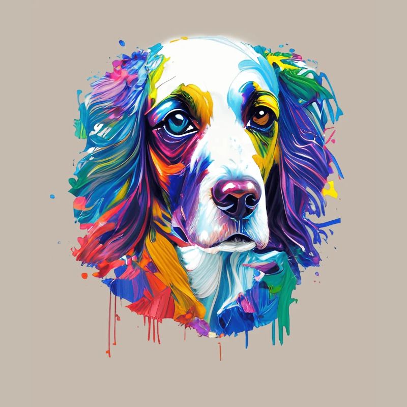 Englischer Springer Spaniel Bunte Spritzkunst