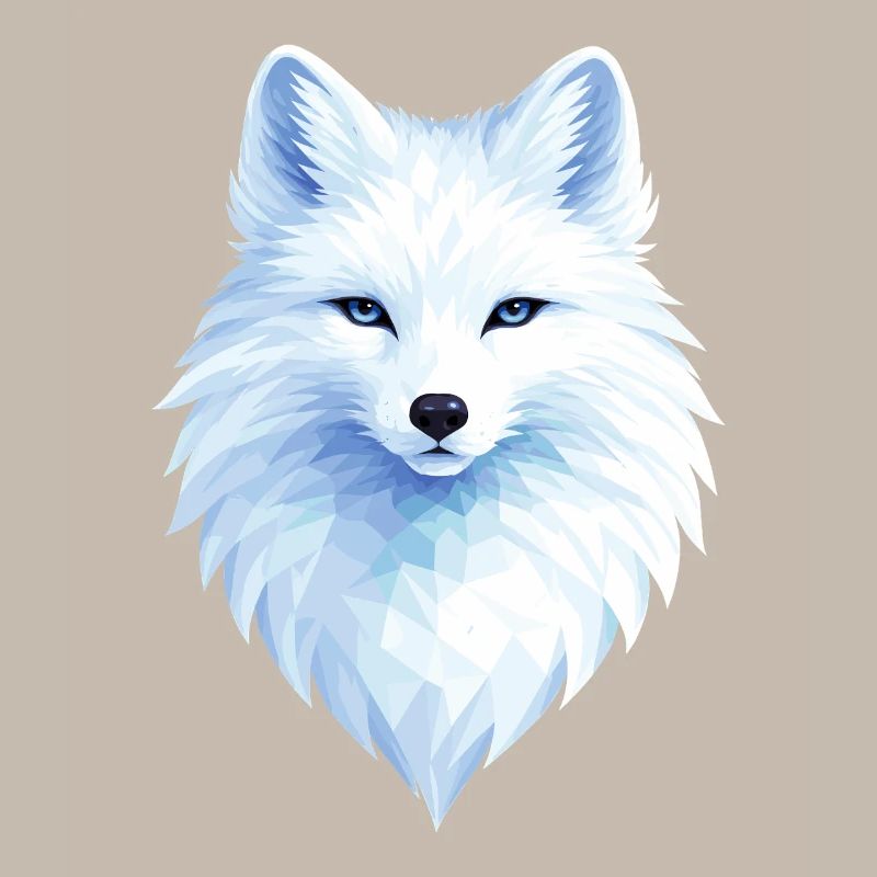 Polar Fox Blue Polygon– Geometric Polar Fox Design