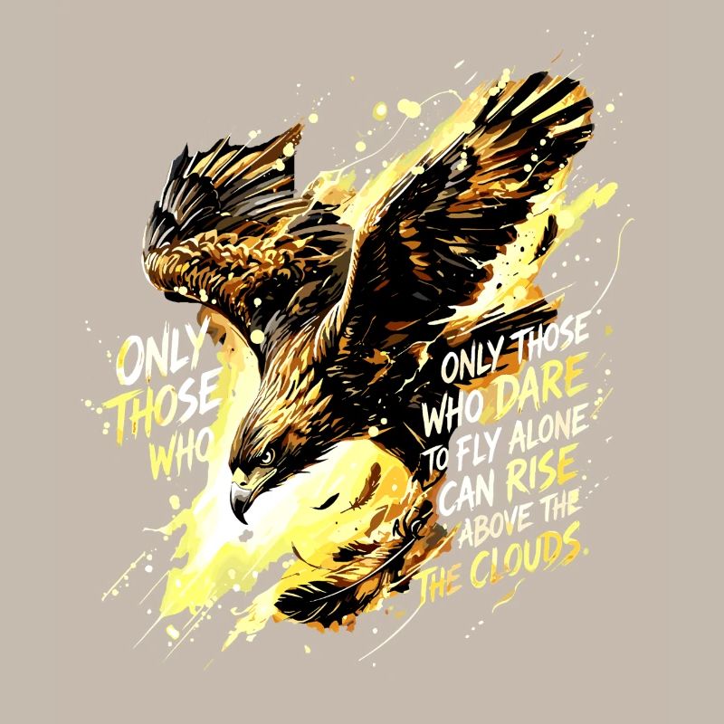Fly Alone Eagle Quote Art