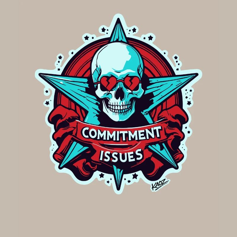 Commitment Issues Skull Badge