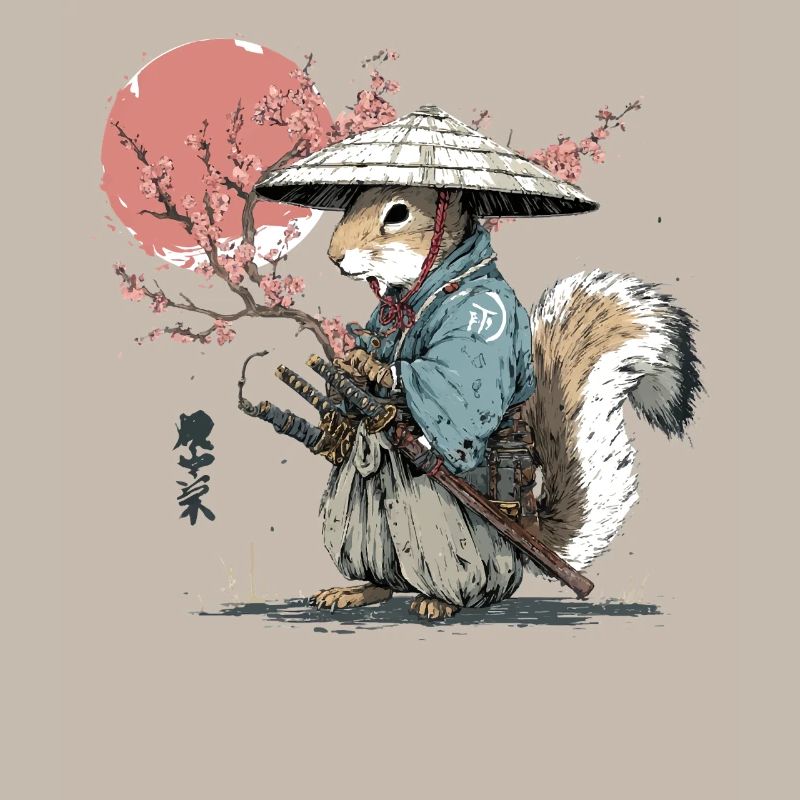 Squirrel Samurai in Sakura Robes