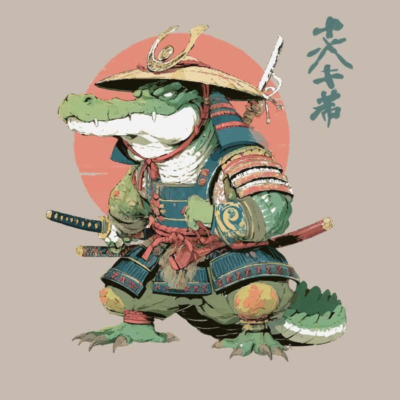 Samurai Alligator in Sunset Armor