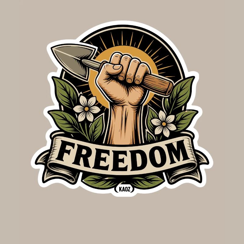 Freiheitsfaust-Emblem mit Schaufel