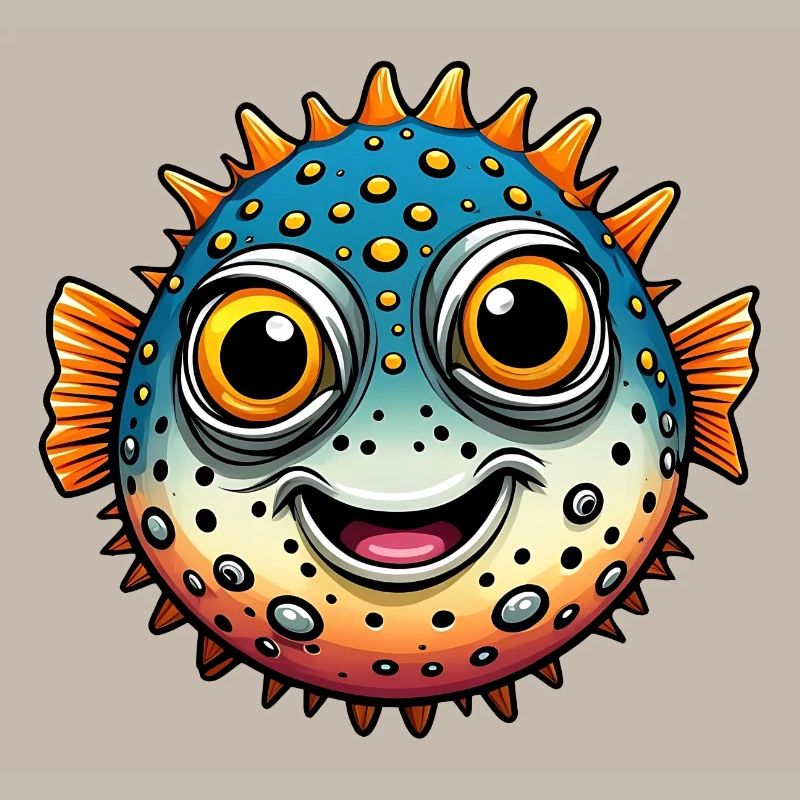 Drôle de poisson-globe rieur