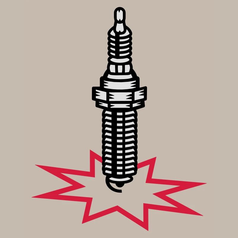 A spark plug with spark