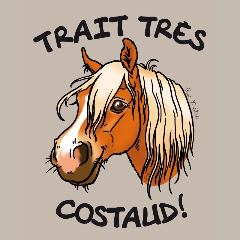 Cheval de trait comtois (texte noir)