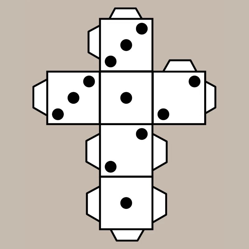 Dice Dice white dots eye fold folding cut