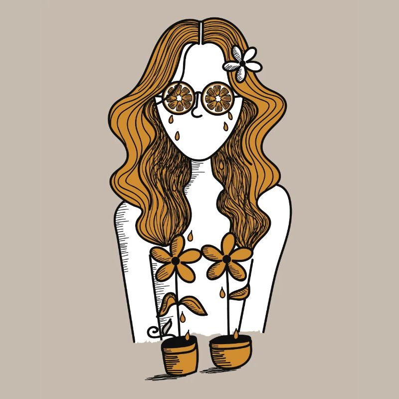 Fille de fleurs bizarre new Age hippie