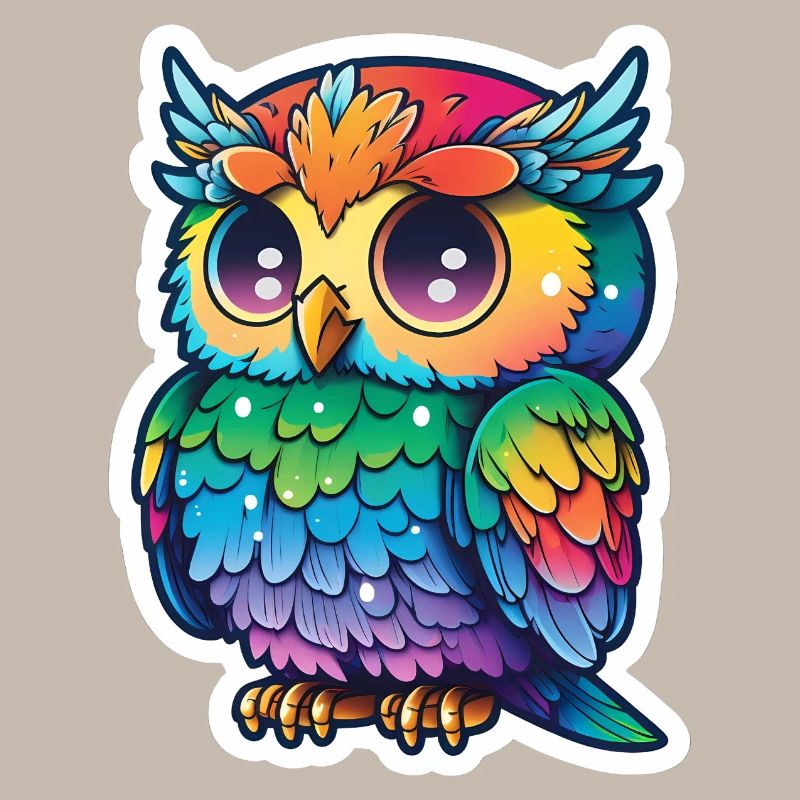 Farbenfrohe Eulenillustration
