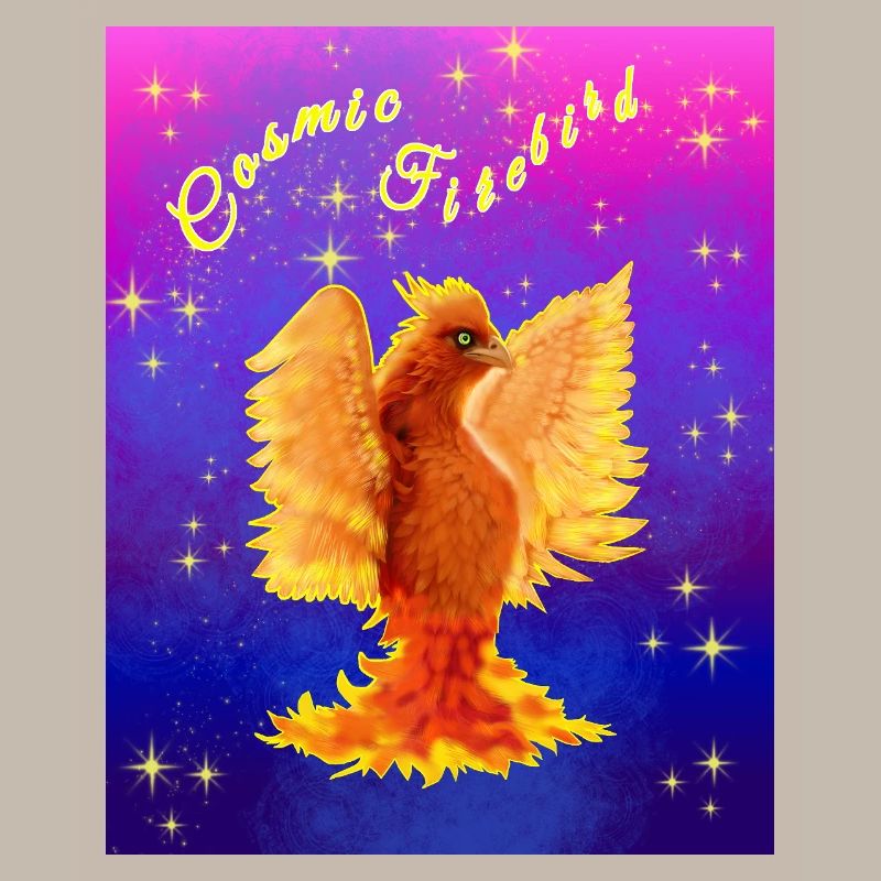An Orange Cosmic Cyber Bird