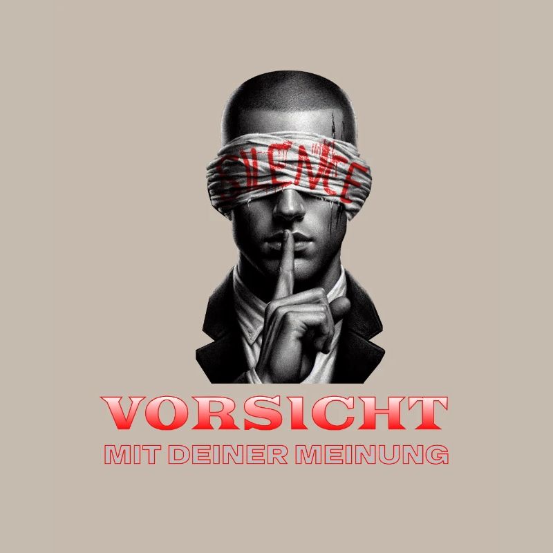 Vorsicht, Subtile Botschaft mit Augenbinde