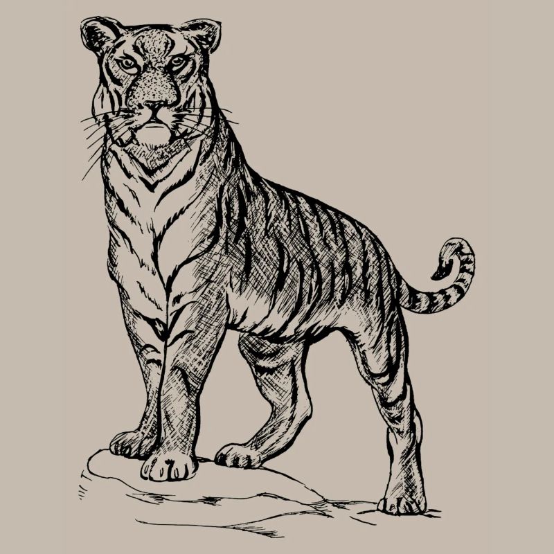 Tiger noir et withe