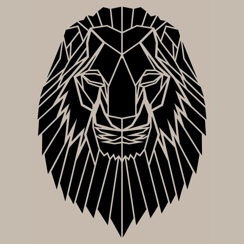 Irritabile geometrica safari leone Stampa da Stencilize