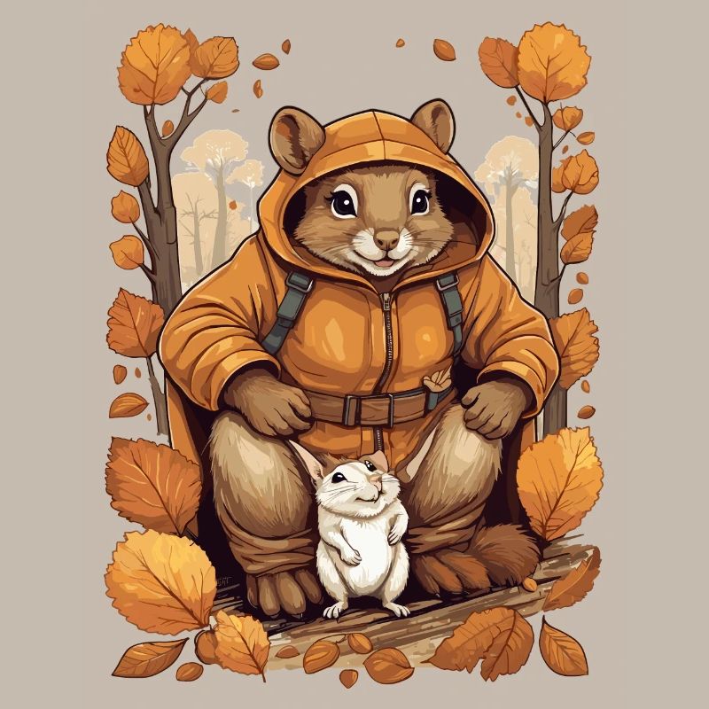 Süßes Eichhörnchen mit Maus