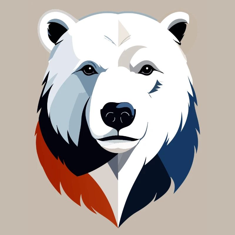 Geometric Polar Bear Color Split