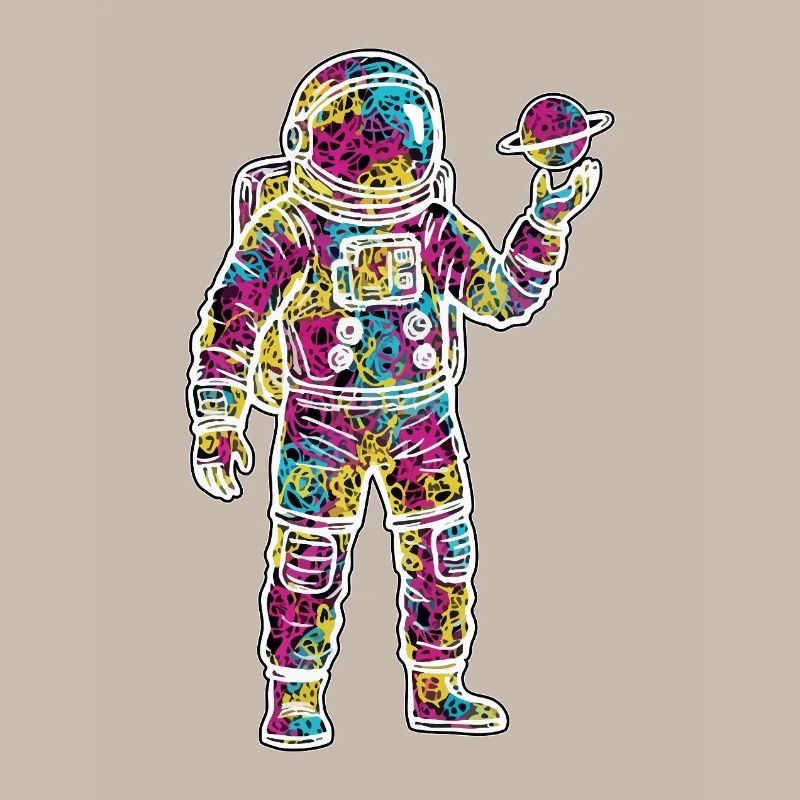 Space Astronaut Scribble Planet Scribbles