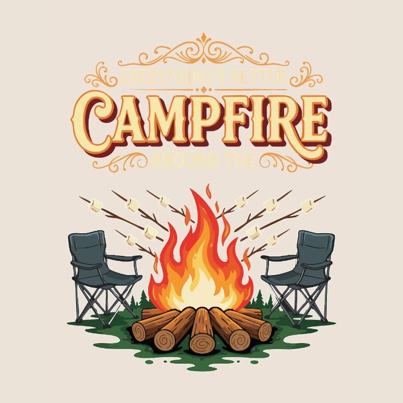 Campfire Marshmallow Everything's Better Campground