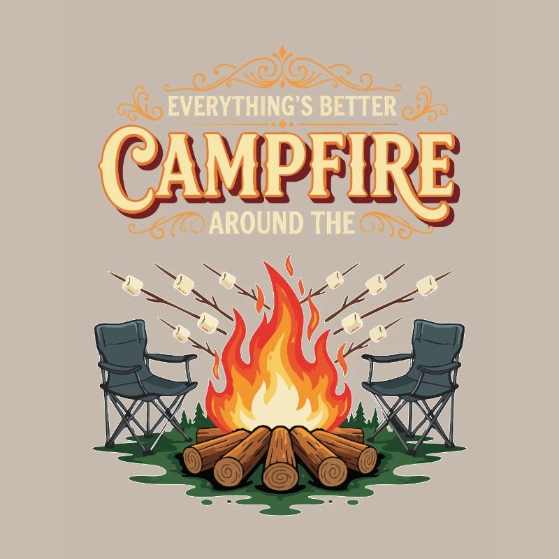 Camping Campfire Marshmallow Everything's Better