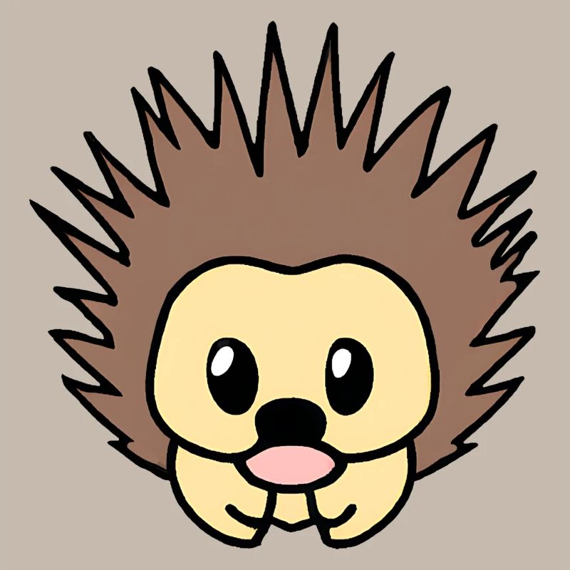 Hérisson kawaii ébouriffé