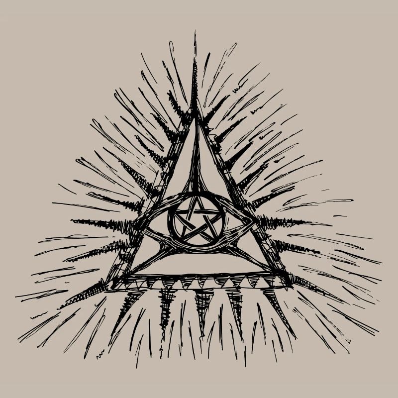 All SEEING EYE WITH PENTAGRAM - MAGIC SYMBOL