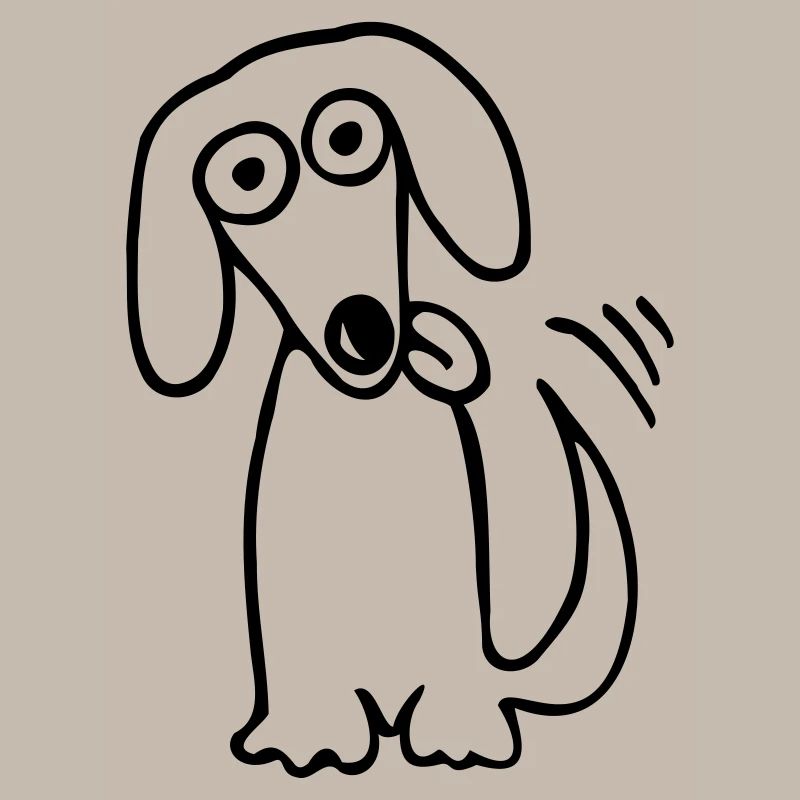 chien drôle doux chien de teckel de bande dessinée comique Fun