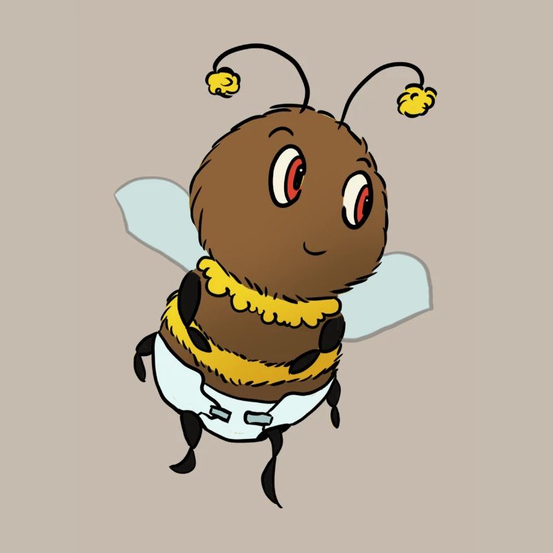 Bébé bourdon avec couche
