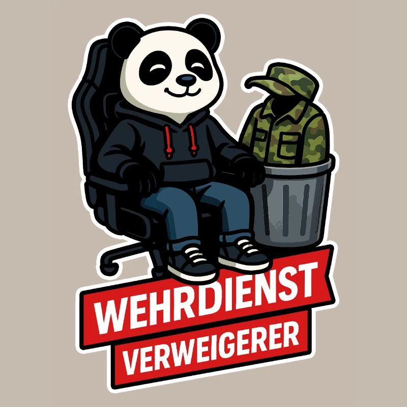 Refuse Military Service Panda Peace Design