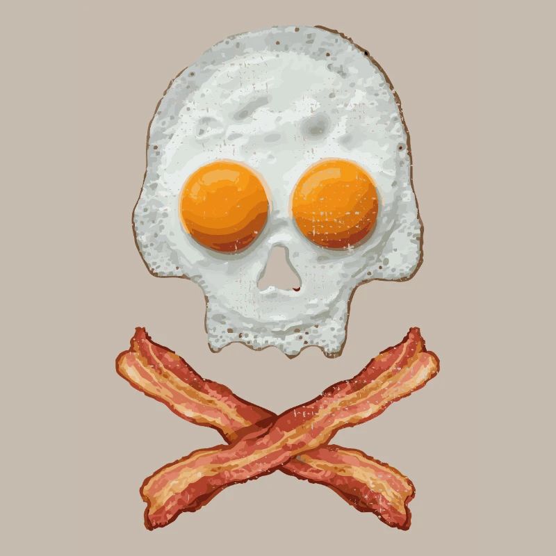 Fried Egg Skull with Bacon Cross