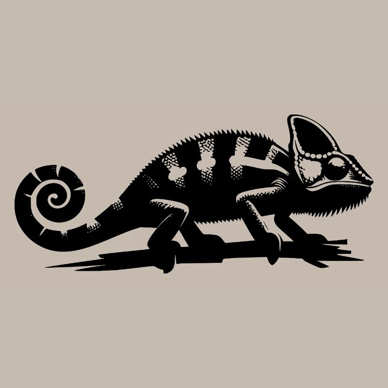 Petit dragon caméléon à la queue recourbée