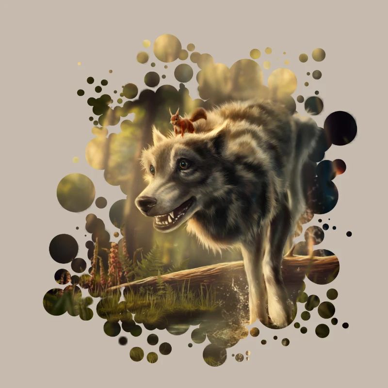 Freunde Wolf Eichhörnchen