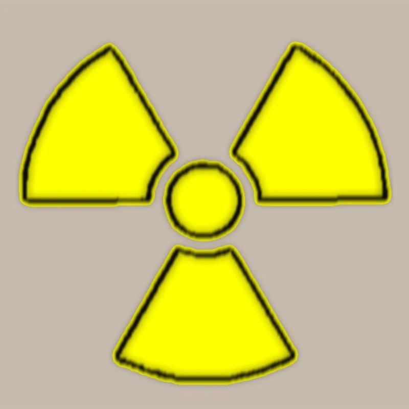 Atom sign yellow