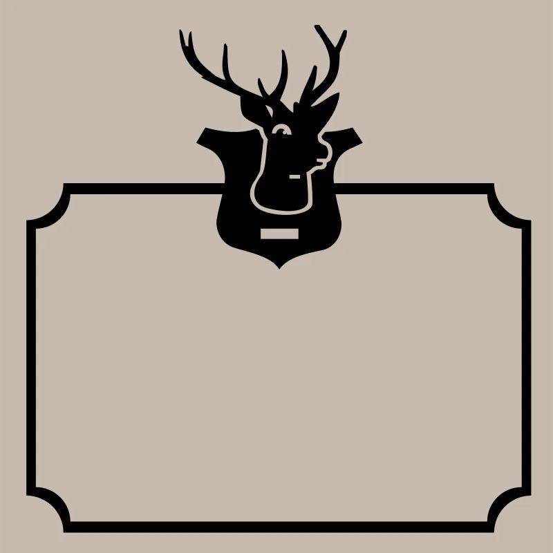 Rahmen mit Hirsch-Trophähe / deer trophy frame (1c