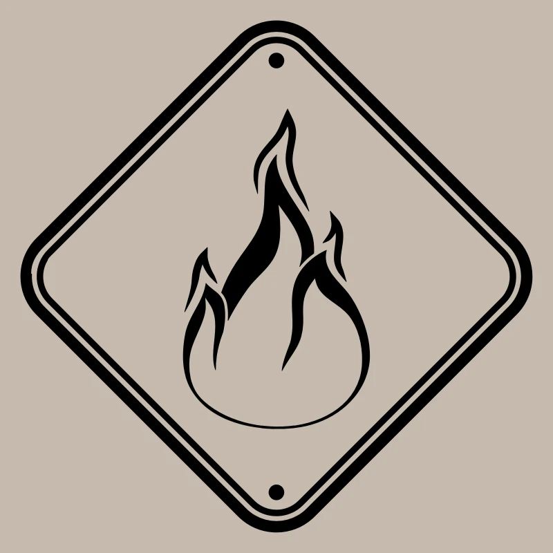 warning sign shield caution caution danger feu
