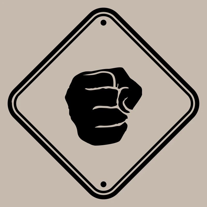 caution beating sign warning alert zone eight