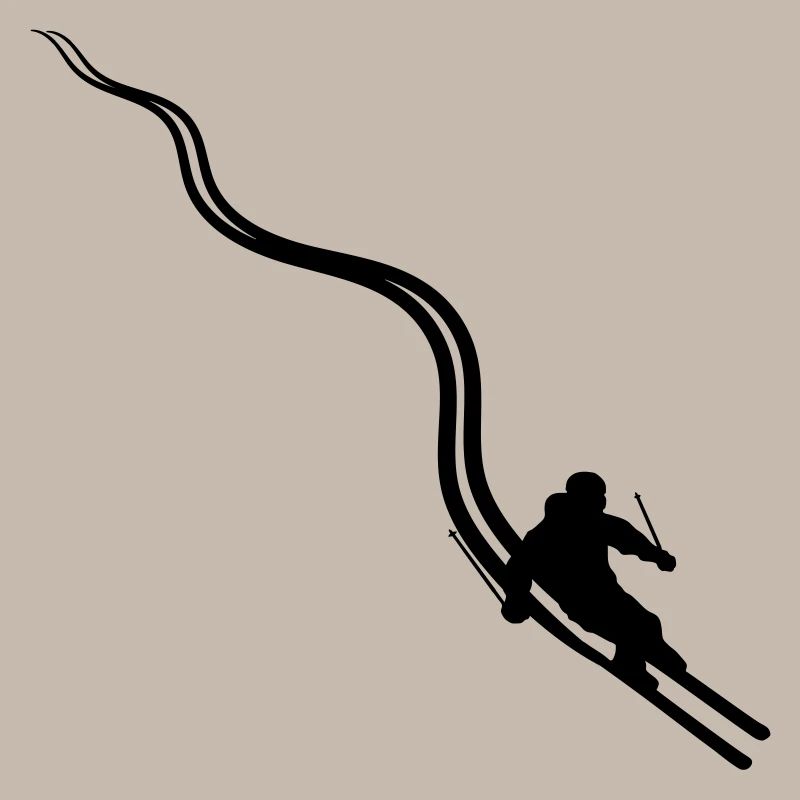 trails line path tracks ski ride down mountain w