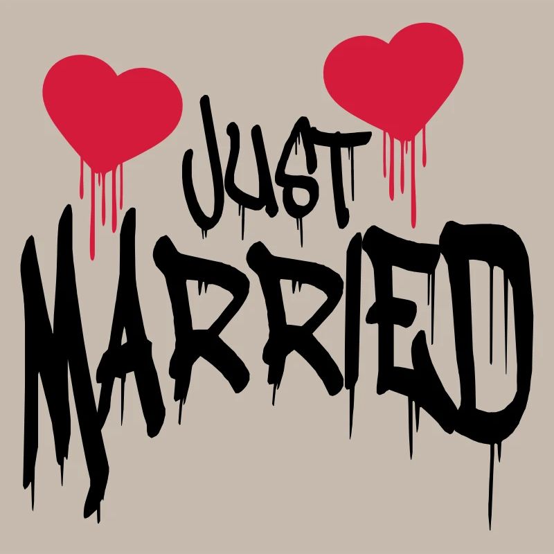 Just married Logo lustig herz blut