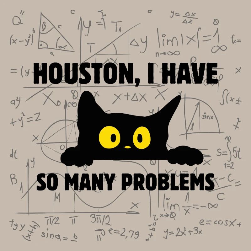 Black cat t-shirt Houston I have so many problems