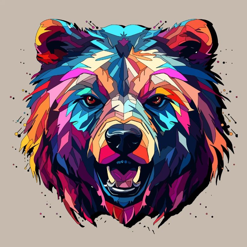 Conception abstraite de l’ours - Impression d’ours